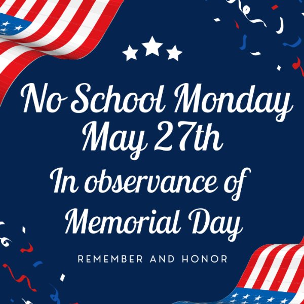 No School Memorial Day 